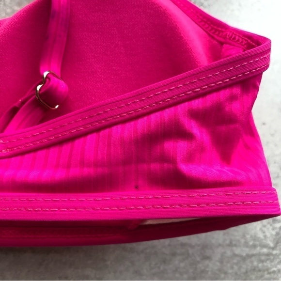 California Waves Ribbed Swim Bikini Top Fuschia Medium - Picture 7 of 8